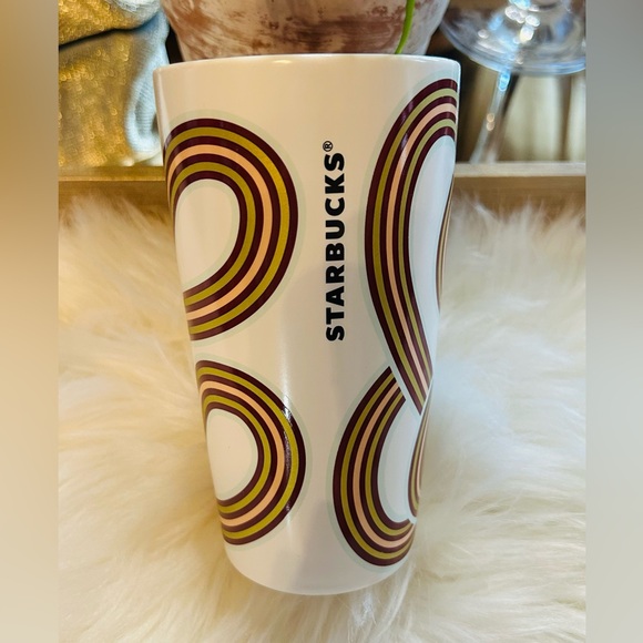 Starbucks Ribbon Swirl Ceramic Cup Warm Wishes Mug Hot Tumbler 12oz New 2024 - Picture 5 of 17